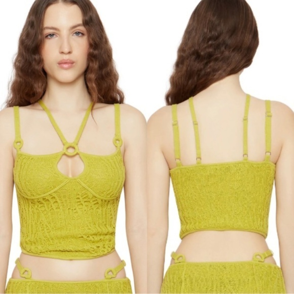 Danielle Guizio NY Sz S Multi Strap Open Knit Tank Top - Picture 1 of 7